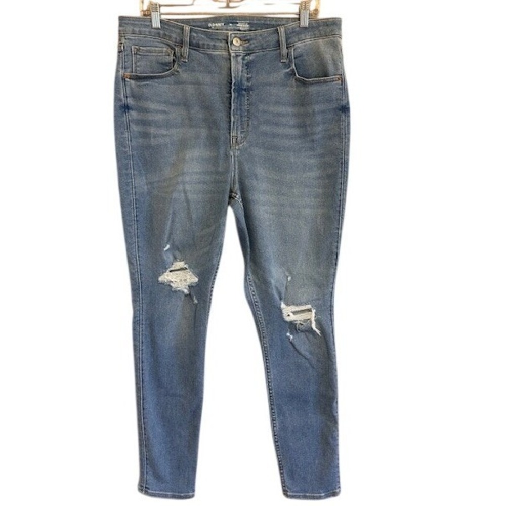 Old‎ Navy Rockstar Super Skinny Women's Distressed Stretch Ankle Jeans 16